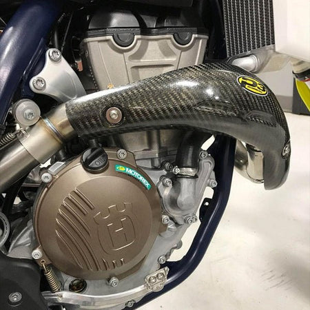 P3 Carbon Fiber Header Heat Shield For HUS | 201095 - 19 - 1 - MojoMotoSport.com