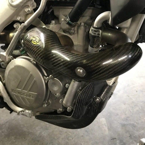 P3 Carbon Fiber Header Heat Shield For KAW KX450F (16 - 18) | 206073 - MojoMotoSport.com