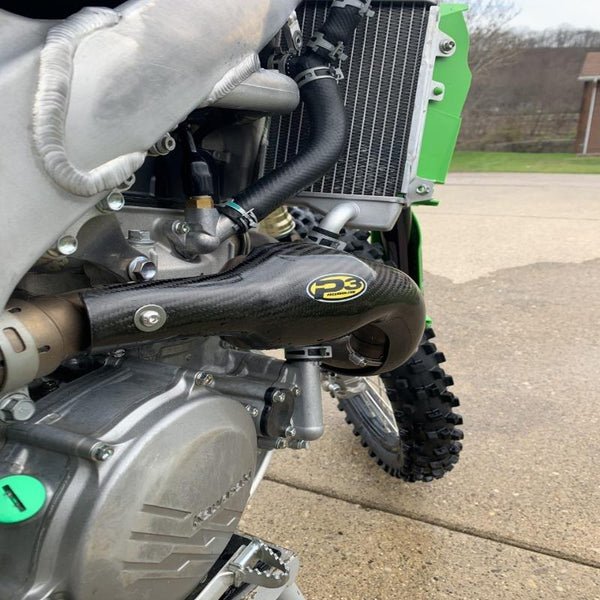 P3 Carbon Fiber Header Heat Shield For Kawasaki | 206074 - MojoMotoSport.com