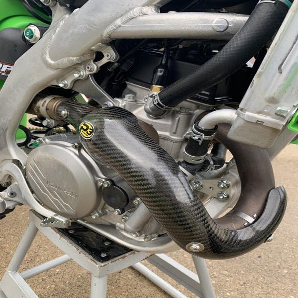 P3 Carbon Fiber Header Heat Shield For Kawasaki | 206074 - MojoMotoSport.com