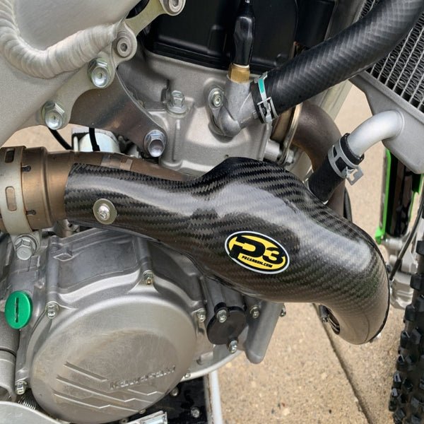 P3 Carbon Fiber Header Heat Shield For Kawasaki | 206074 - MojoMotoSport.com