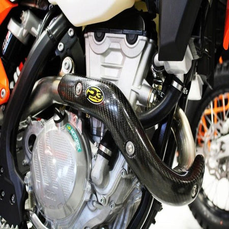P3 Carbon Fiber Header Heat Shield For KTM/HUS | 201096 - MojoMotoSport.com