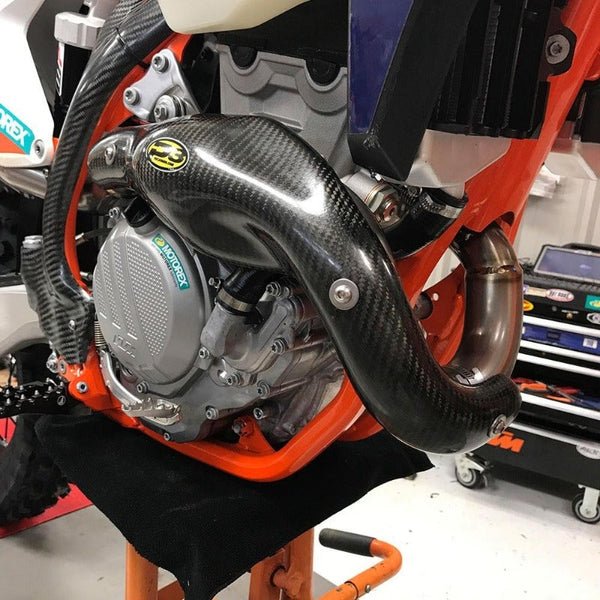 P3 Carbon Fiber Header Heat Shield For KTM/HUS | 201098 - MojoMotoSport.com