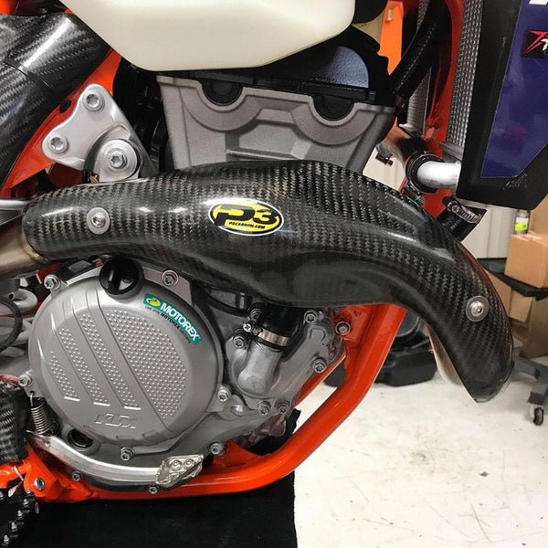 P3 Carbon Fiber Header Heat Shield For KTM/HUS | 201098 - MojoMotoSport.com