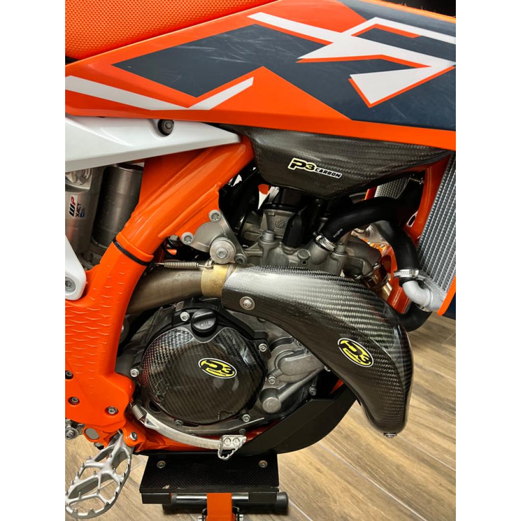 P3 Carbon Fiber Header Heat Shield For KTM/HUS/GASGAS | 201086 - MojoMotoSport.com