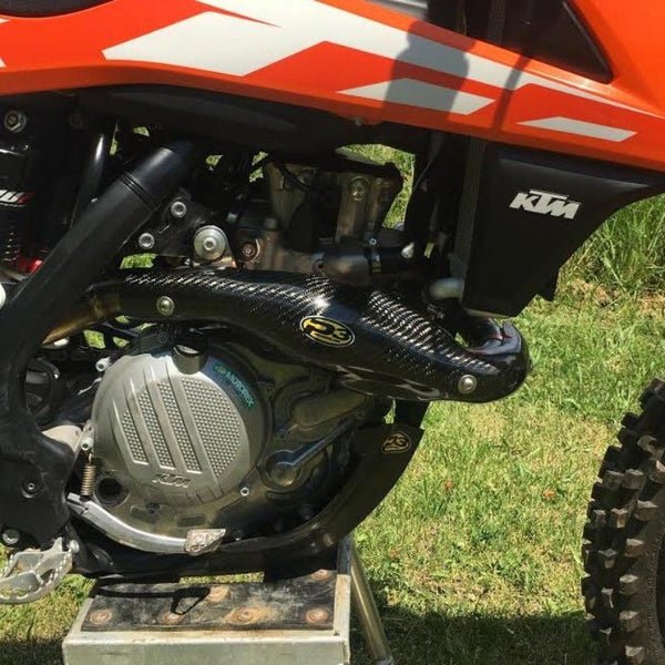 P3 Carbon Fiber Header Heat Shield KTM & HUS | 201078 - MojoMotoSport.com