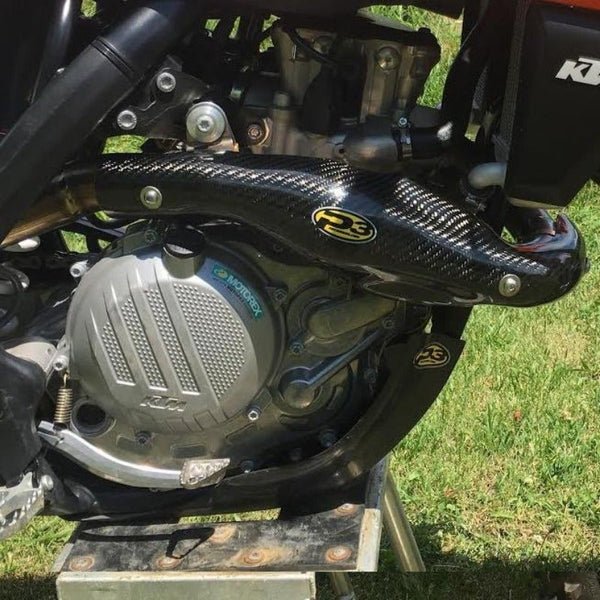 P3 Carbon Fiber Header Heat Shield KTM & HUS | 201078 - MojoMotoSport.com