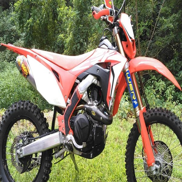 P3 Carbon Fiber MAXCoverage Heat Shield Honda CRF450X/L 19 - 23 w/ FMF Megabomb | 205077 - MojoMotoSport.com