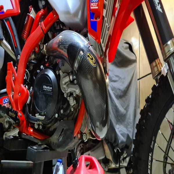 P3 Carbon Fiber Pipe Guard For Beta (19 - 24) | 109063 - MojoMotoSport.com