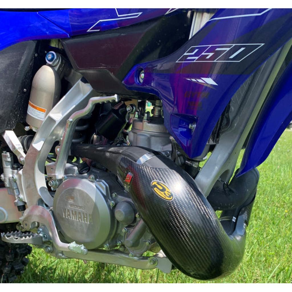P3 Carbon Fiber Pipe Guard Yamaha YZ250 (02 - 23) | 107061 - MojoMotoSport.com