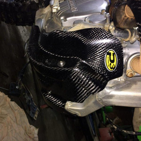 P3 Carbon Fiber Skid Plate For Kaw KX250F (09 - 16) | 306051 - MojoMotoSport.com