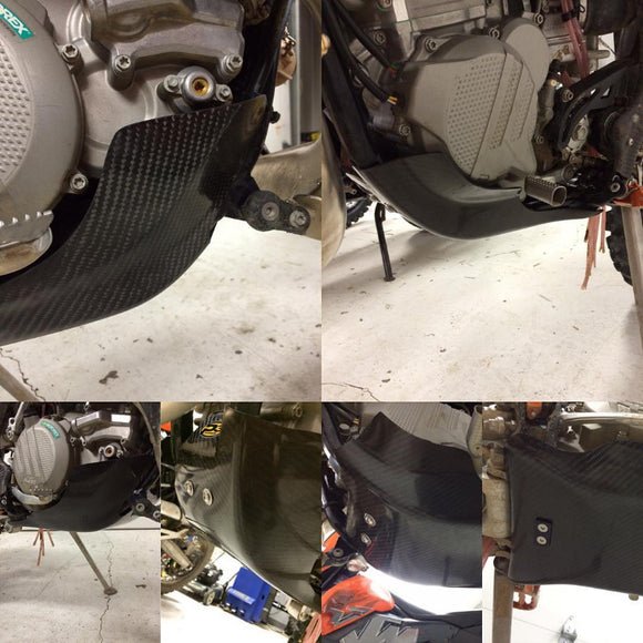 P3 Carbon Fiber Skid Plate For KTM/GasGas/ HUS | 301066W - MojoMotoSport.com