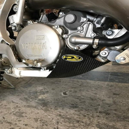 P3 Carbon Fiber Skid Plate For YZ125 Yamaha (06 - 18)| 307040 - MojoMotoSport.com