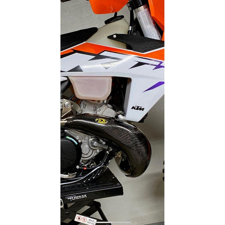 P3 MAX Coverage Carbon Fiber FMF Fatty Pipe Guard For KTM/HUS (2023+) | 101082 - MojoMotoSport.com