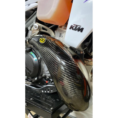 P3 MAX Coverage Carbon Fiber FMF Fatty Pipe Guard For KTM/HUS (2023+) | 101082 - MojoMotoSport.com