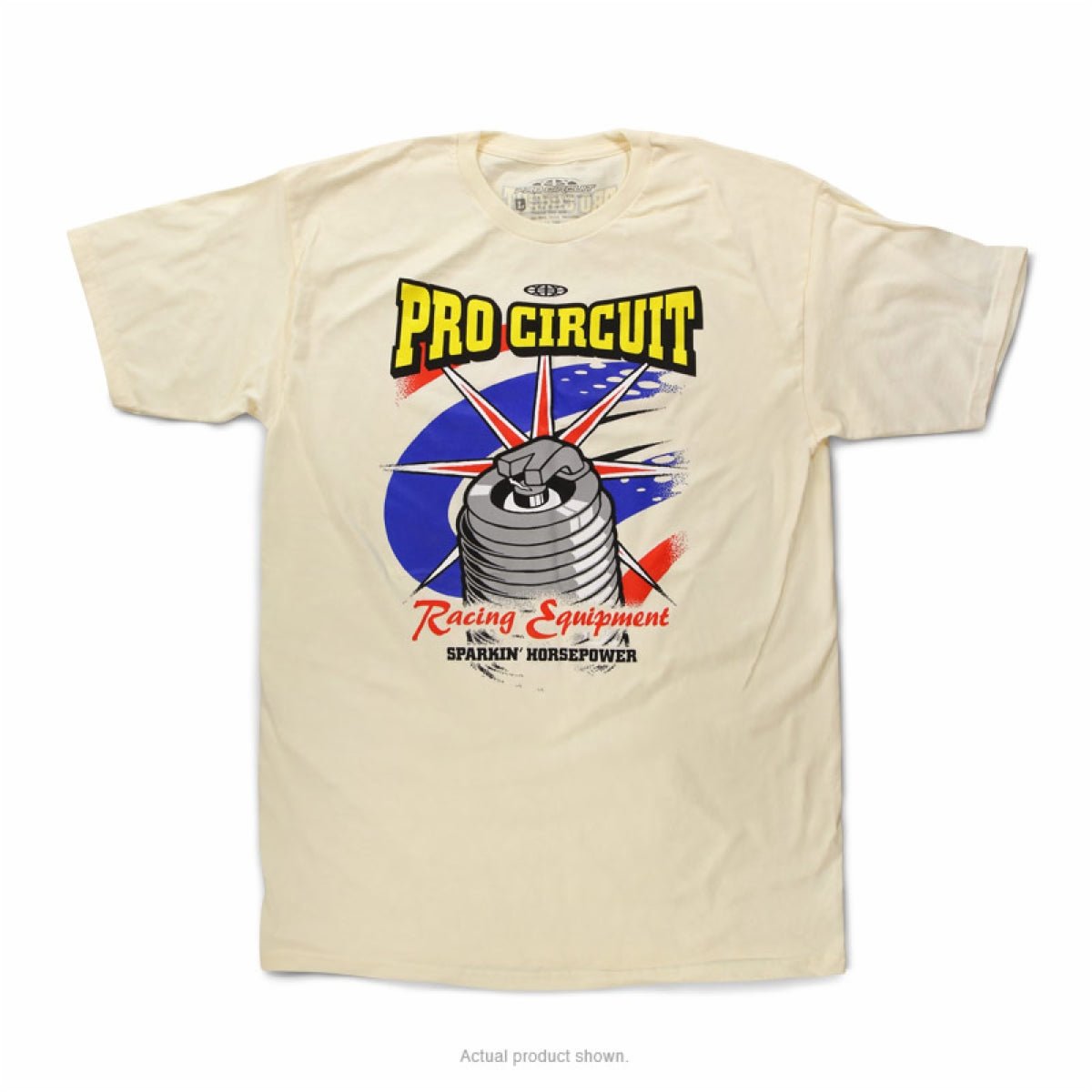 Pro Circuit Spark Plug T-Shirt - Cream | 6431750 - MojoMotoSport.com