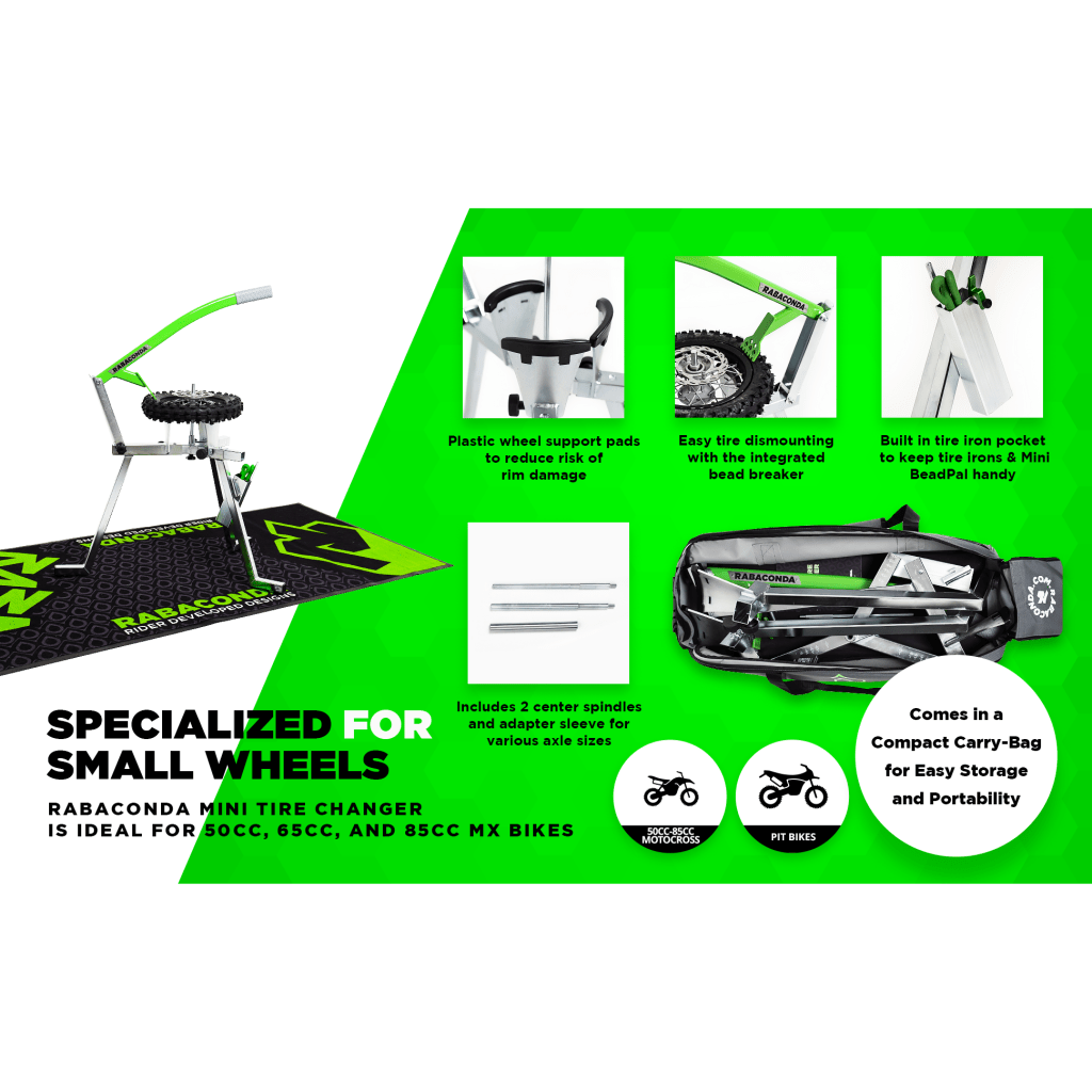 Rabaconda Mini Tire Changer for 10 - 17" Wheels - MojoMotoSport.com