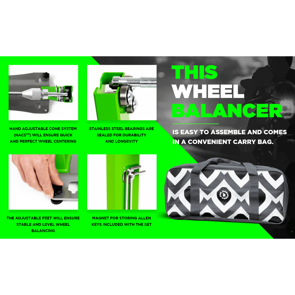 Rabaconda Motorcycle Wheel Truing Balance Stand - MojoMotoSport.com