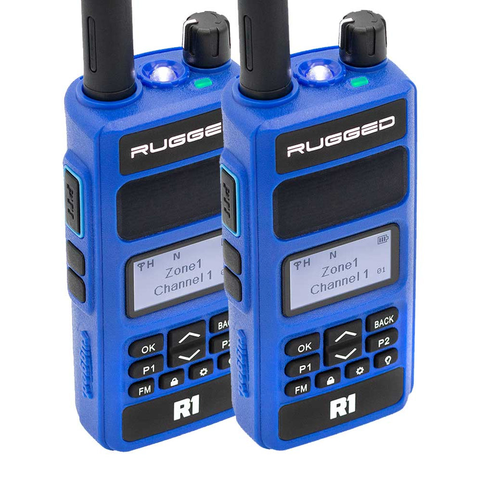 Rugged Radios R1 - Business Band Two Way Handheld Radio - Digital and Analog 2 PACK