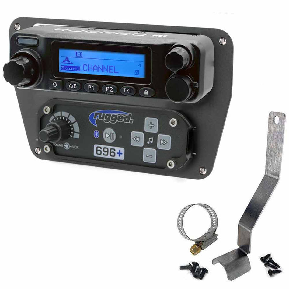 Rugged Radios Complete Communication Kit w/ Bluetooth Intercom & 2-Way Radio for 2010-15 Can-Am Commander/Maverick