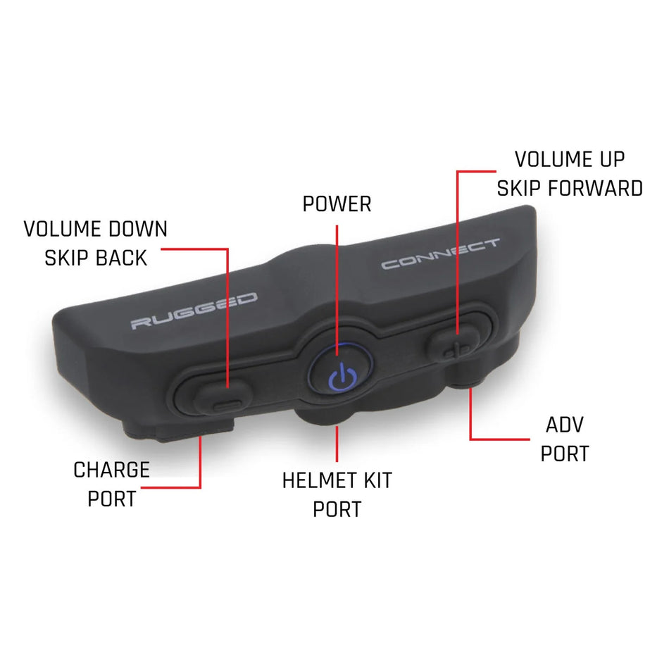 Rugged Radios CONNECT BT2 Bluetooth Headset for Motorcycle Helmet