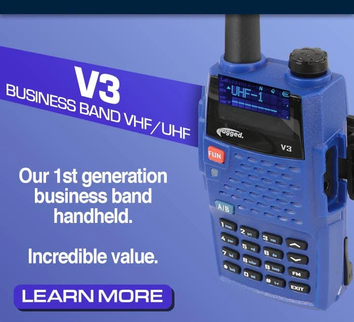 Rugged Radios ANALOG ONLY - V3 - Business Band Two Way Handheld Radio