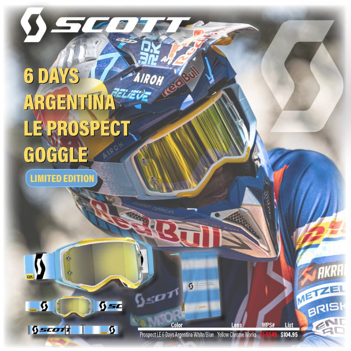 SCOTT Prospect 6 Days Argentina ISDE Goggles - MojoMotoSport.com