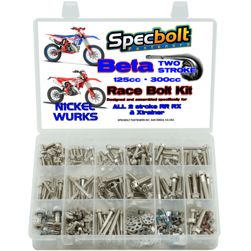 Specbolt - Beta 2 Stroke Nickel Wurks Bolt Kit for RR/RX/XTRAINER 125 - 300 | BETA - 2 - STROKE - NI - MojoMotoSport.com