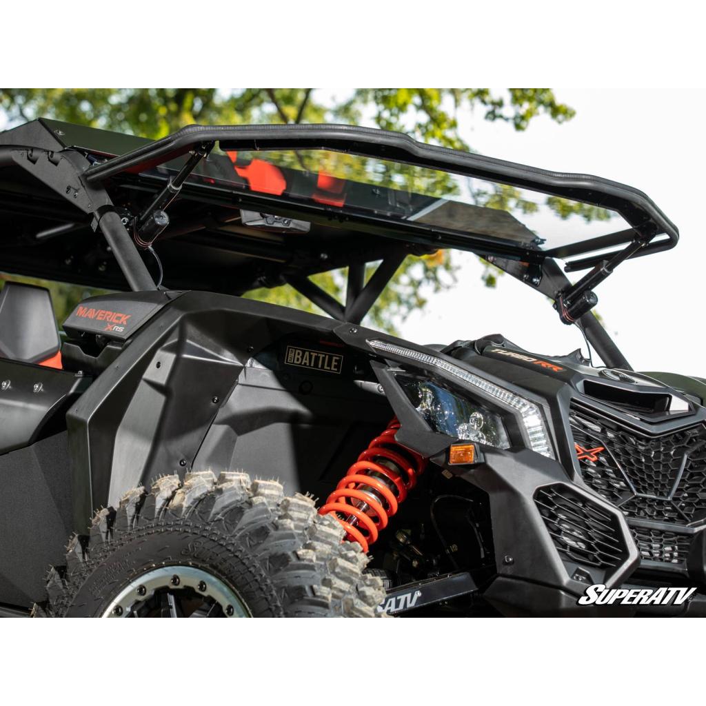 SuperaATV Can - Am Maverick X3 MaxDrive Power Flip Windshield - MojoMotoSport.com