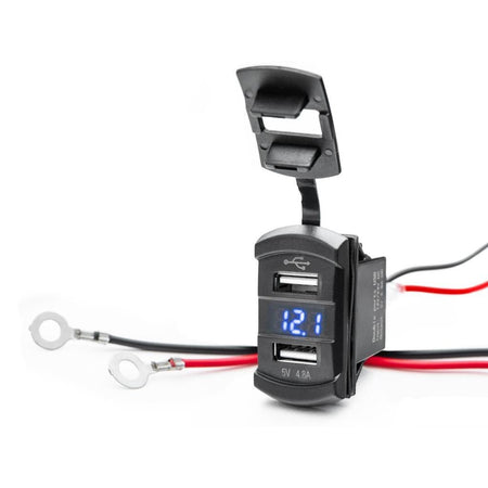 SuperATV 12 V UTV Voltmeter and Dual USB Charger - MojoMotoSport.com