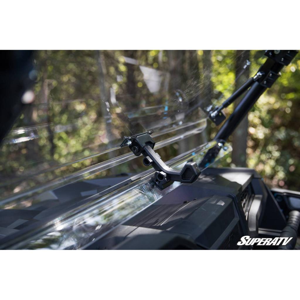 SuperATV 2014+ Polaris RZR XP 1000 Scratch - Resistant Clear Flip Windshield - MojoMotoSport.com