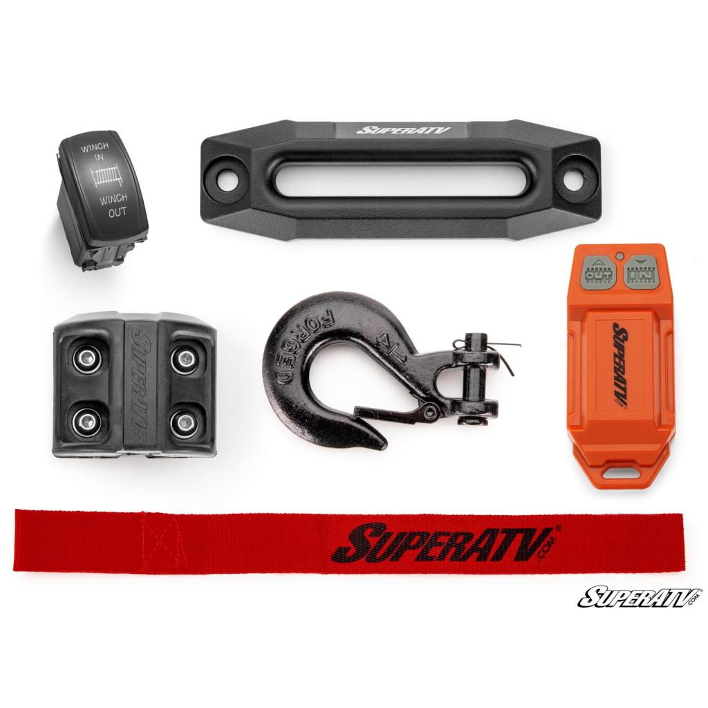 SuperATV 6000 Lb. UTV/ATV Winch (With Wireless Remote & Synthetic Rope) - MojoMotoSport.com