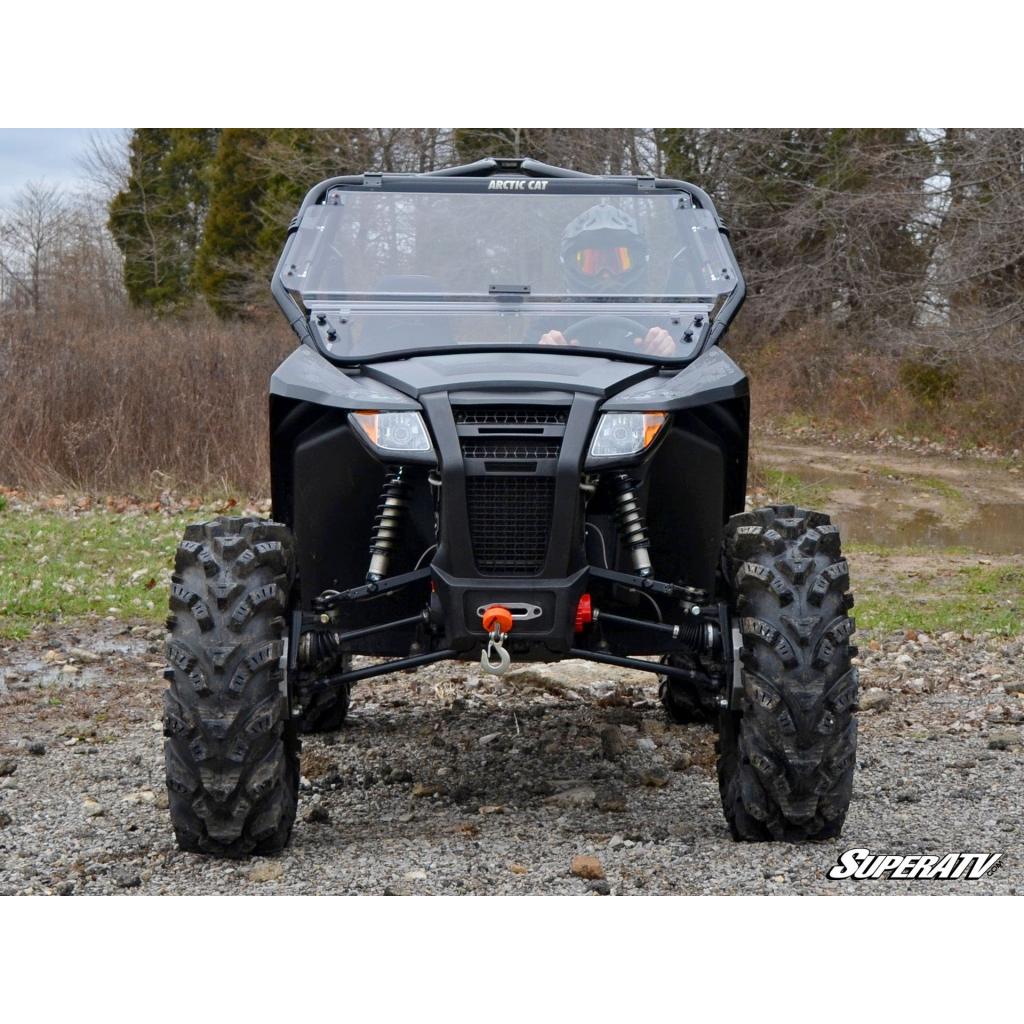 SuperATV Arctic Cat Wildcat Trail Scratch Resistant Flip Windshield - MojoMotoSport.com