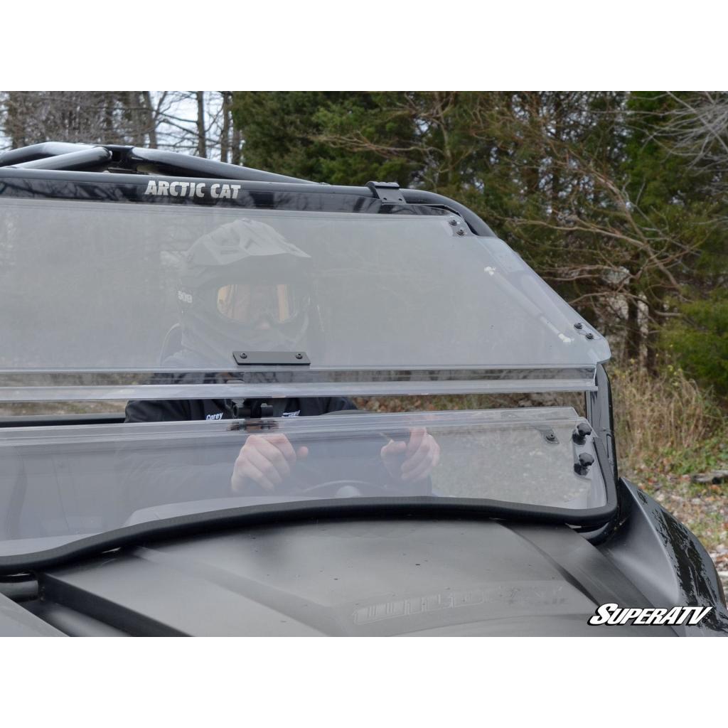SuperATV Arctic Cat Wildcat Trail Scratch Resistant Flip Windshield - MojoMotoSport.com