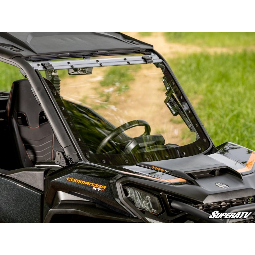 SuperATV Can - Am Commander MaxDrive Power Flip Windshield - MojoMotoSport.com