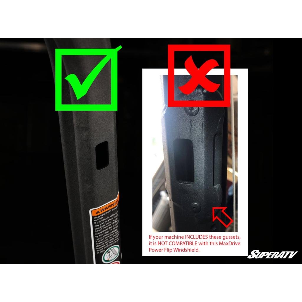 SuperATV Can - Am Commander MaxDrive Power Flip Windshield - MojoMotoSport.com