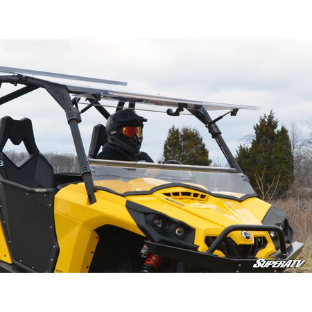 SuperATV Can - Am Commander Scratch Resistant Flip Windshield - MojoMotoSport.com