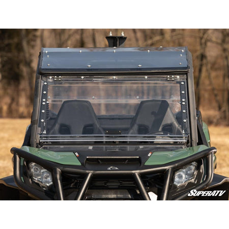SuperATV Can - Am Commander Scratch Resistant Flip Windshield - MojoMotoSport.com