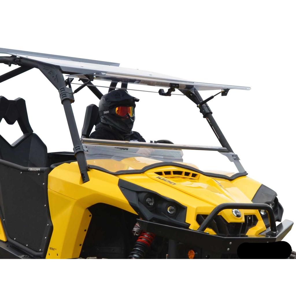 SuperATV Can - Am Commander Scratch Resistant Flip Windshield - MojoMotoSport.com