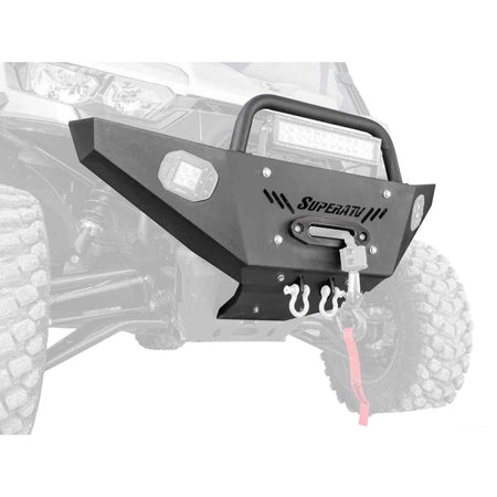 SuperATV Can - Am Defender Heavy Weight Winch - Ready Front Bumper - MojoMotoSport.com