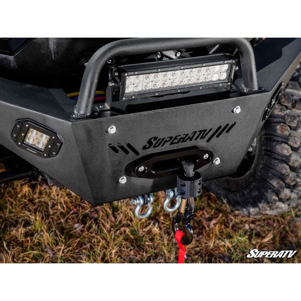 SuperATV Can - Am Defender Heavy Weight Winch - Ready Front Bumper - MojoMotoSport.com