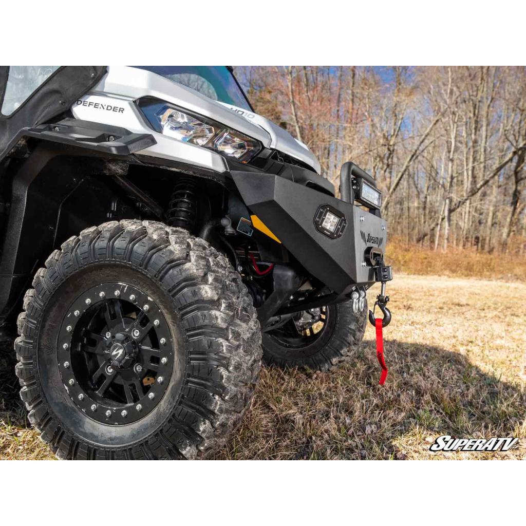 SuperATV Can - Am Defender Heavy Weight Winch - Ready Front Bumper - MojoMotoSport.com