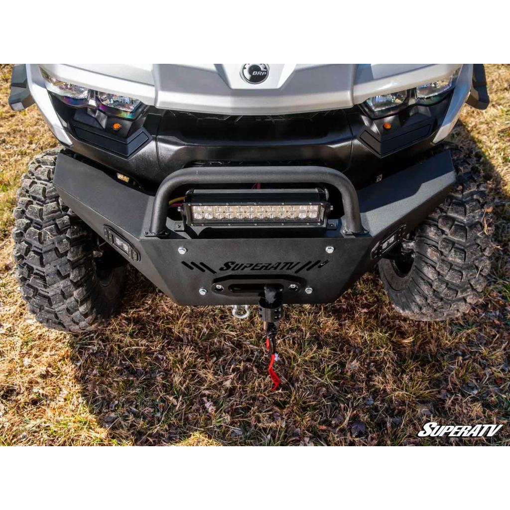SuperATV Can - Am Defender Heavy Weight Winch - Ready Front Bumper - MojoMotoSport.com