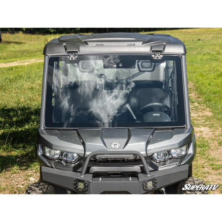SuperATV Can - Am Defender MaxDrive Power Flip Glass Windshield - MojoMotoSport.com