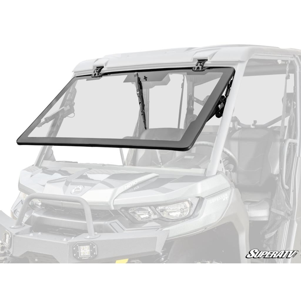 SuperATV Can - Am Defender MaxDrive Power Flip Glass Windshield - MojoMotoSport.com