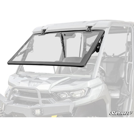SuperATV Can - Am Defender MaxDrive Power Flip Glass Windshield - MojoMotoSport.com
