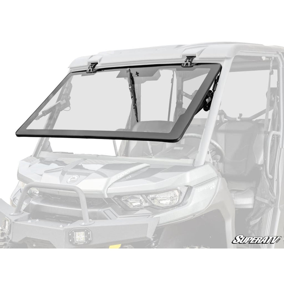 SuperATV Can - Am Defender MaxDrive Power Flip Glass Windshield - MojoMotoSport.com