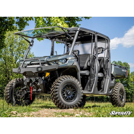 SuperATV Can - Am Defender MaxDrive Power Flip Glass Windshield - MojoMotoSport.com