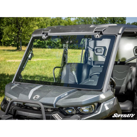 SuperATV Can - Am Defender MaxDrive Power Flip Glass Windshield - MojoMotoSport.com