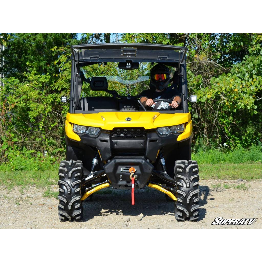 SuperATV Can - Am Defender Scratch - Resistant Flip Windshield - MojoMotoSport.com